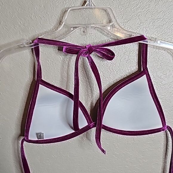 PINK VS Small Velvet purple triangle bikini top - Picture 3 of 3
